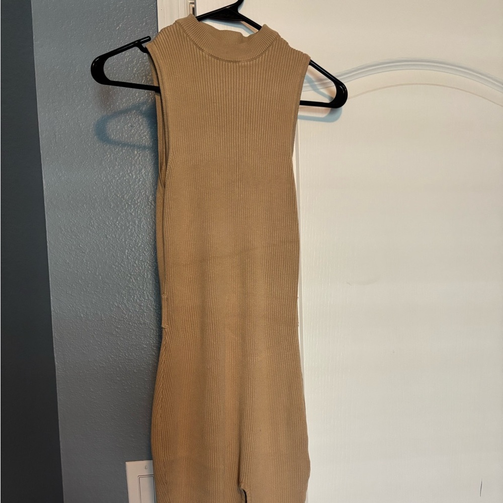 Tan Fitted Dress